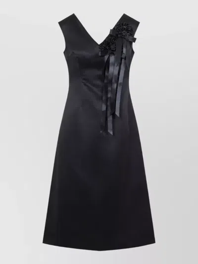 Simone Rocha Sleeveless V-neck Paneled Midi Dress