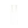 Simone Rocha Slim Bow Ribbon Drop Earrings In White