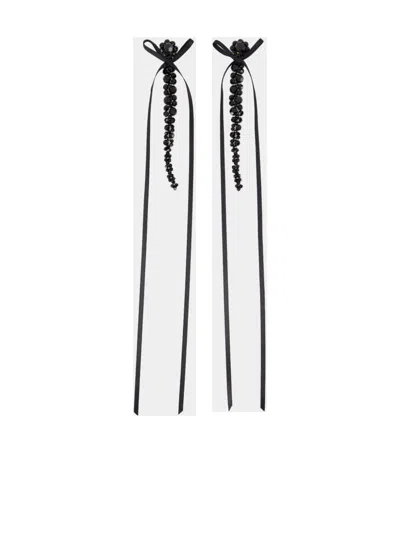SIMONE ROCHA SLIM BOW RIBBON EARRINGS