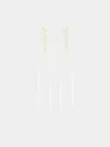 Simone Rocha Slim Bow Ribbon Earrings In White