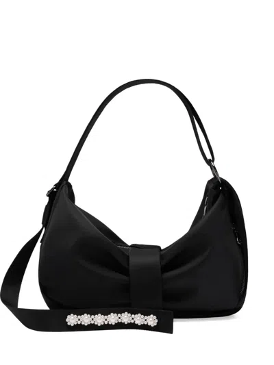 Simone Rocha Sling Bow Bag With Embroidered In Black