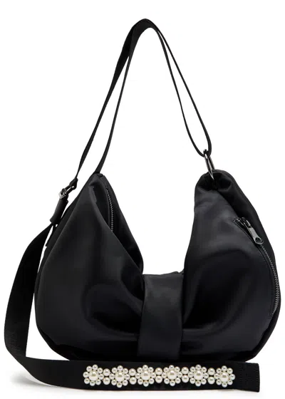 Simone Rocha Sling Bow Nylon Cross-body Bag In Black