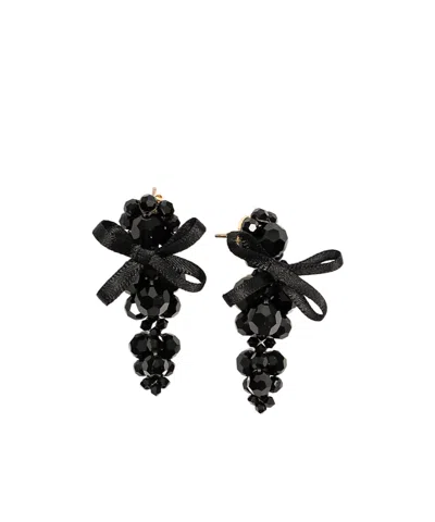 Simone Rocha Small Bow Earrings In Black