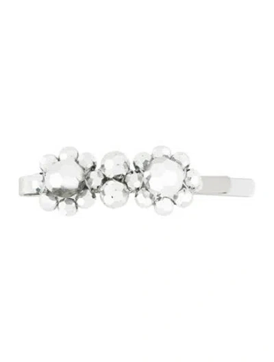 Pre-owned Simone Rocha Solid Embellished Hair Clip In Silver