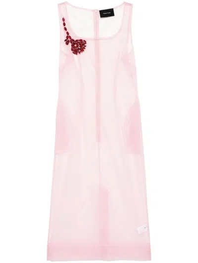 Simone Rocha Kleid Mit Eckigem Ausschnitt In Rosa