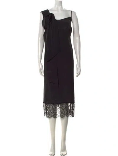 Pre-owned Simone Rocha Square Neckline Long Dress In Black