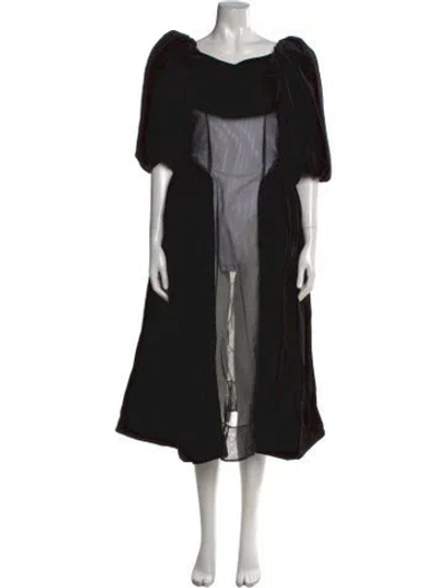 Pre-owned Simone Rocha Square Neckline Long Dress In Black