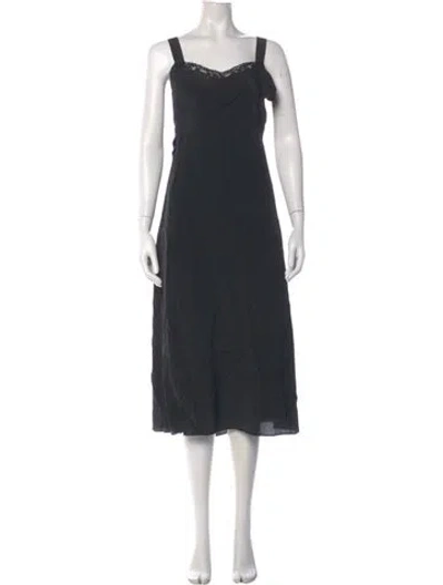 Pre-owned Simone Rocha Square Neckline Long Dress In Gray