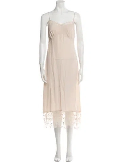 Pre-owned Simone Rocha Square Neckline Long Dress In Pink