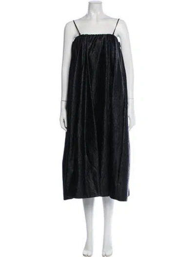 Pre-owned Simone Rocha Square Neckline Midi Length Dress In Black