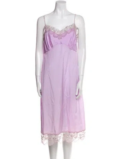 Pre-owned Simone Rocha Square Neckline Midi Length Dress In Purple