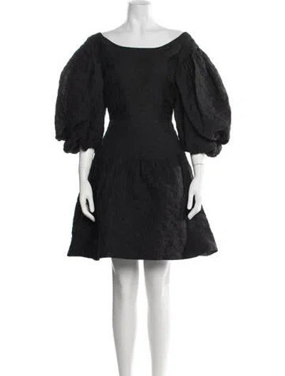 Pre-owned Simone Rocha Square Neckline Mini Dress In Black