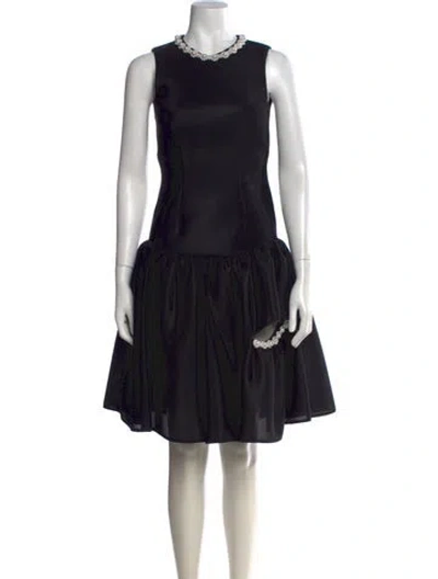 Pre-owned Simone Rocha Square Neckline Mini Dress In Black