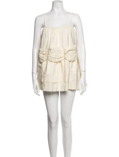 Pre-owned Simone Rocha Square Neckline Mini Dress In Neutrals