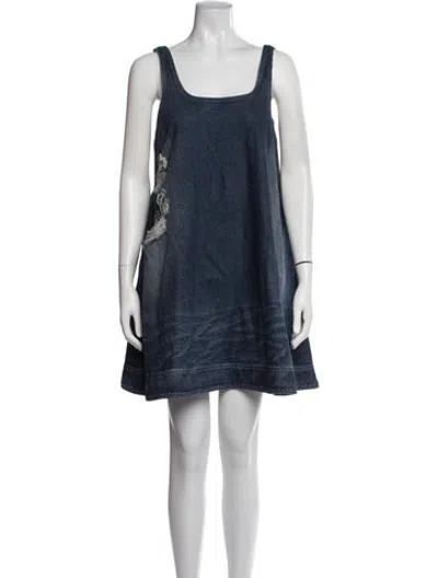 Pre-owned Simone Rocha Square Neckline Mini Dress W/ Tags In Blue