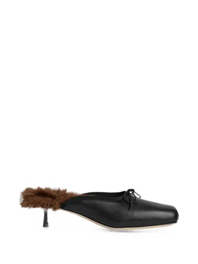 Simone Rocha Square-toe Mules In Black