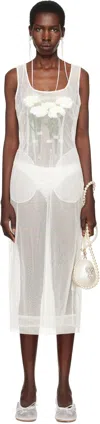Simone Rocha Ssense Exclusive Bridal Capsule Carnation Dart Midi Dress In Ivory
