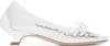 Simone Rocha Ssense Exclusive Bridal Capsule Embellished Flower Ballerina Heels In Ivory/pearl/clear