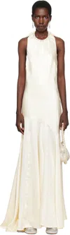 Simone Rocha Ssense Exclusive Bridal Capsule Silk Satin Bow Maxi Dress In Ivory/pearl/clear