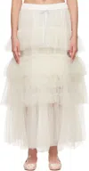 Simone Rocha Ssense Exclusive Off-white Tutu Maxi Skirt In Ivory/pale Blue
