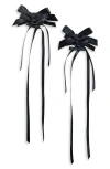 Simone Rocha Bow-detail Satin Earrings In Black