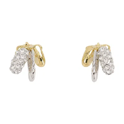 Simone Rocha Stacked Rhinestone Earrings In Silver