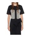 Simone Rocha Bustier Paneled Short-sleeve T-shirt In Black