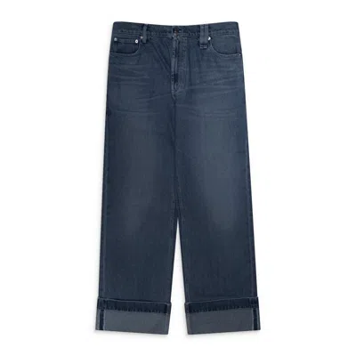 Simone Rocha Straight Leg Jeans W/ Emb Blue