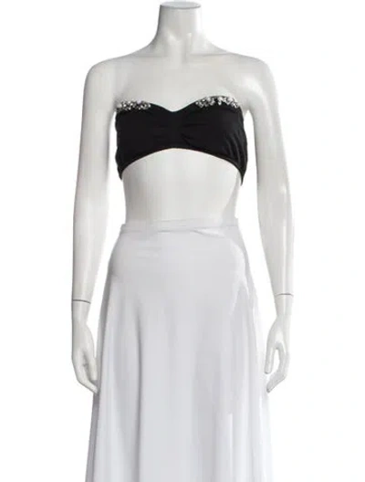 Pre-owned Simone Rocha Strapless Crop Top In Black