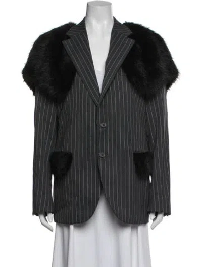 Pre-owned Simone Rocha Striped Blazer W/ Tags In Grey