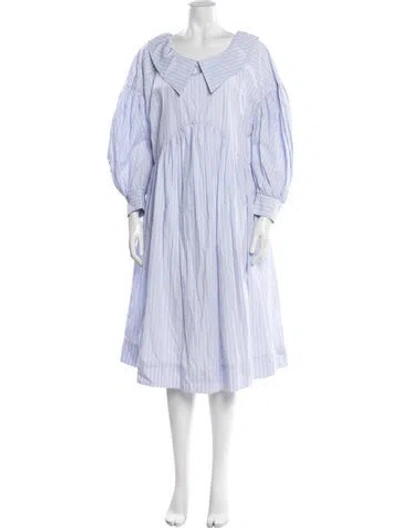 Pre-owned Simone Rocha Striped Long Dress In Blue