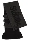 Simone Rocha Striped Ruffle-trimmed Wool-blend Scarf In Black