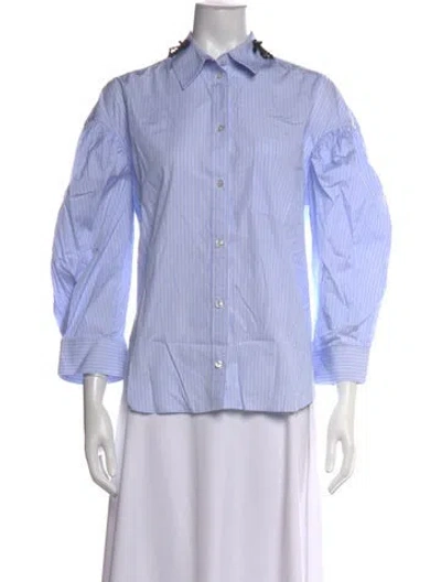 Pre-owned Simone Rocha Striped Three-quarter Sleeve Blouse In Multi