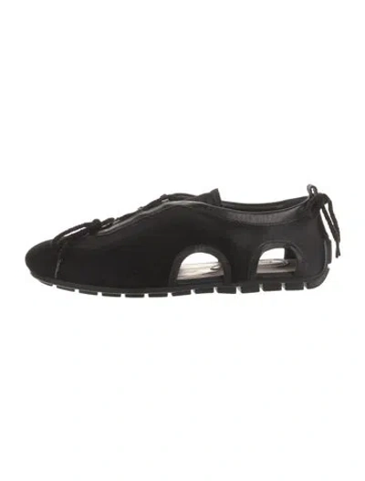 Pre-owned Simone Rocha Suede Flats W/ Tags In Black