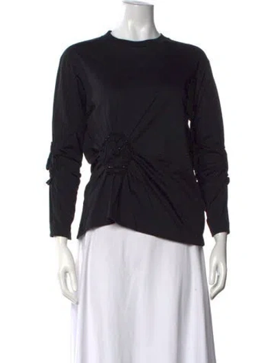 Pre-owned Simone Rocha Supima Cotton Crew Neck Top In Black