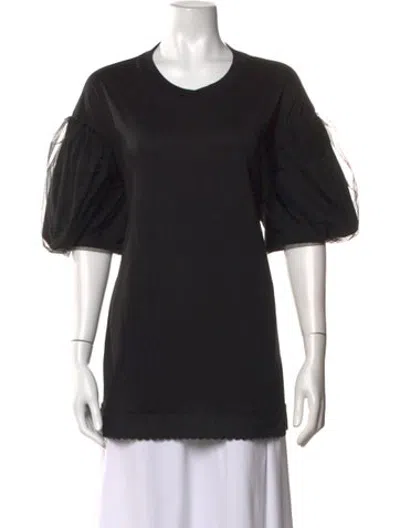 Pre-owned Simone Rocha Supima Cotton Crew Neck Top In Black