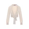 Simone Rocha Cropped Jumper Featuring Cut-out Window In Beige