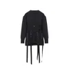 Simone Rocha Womens Charcoal Sculpted Ribbon Stretch-wool Blend Cardigan Xs In Blue