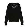 Simone Rocha Black Classic Long Sleeve Fine Knit Sweater In Black