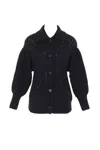 Simone Rocha Black Sculpted Chunky Knit Cardigan In Black