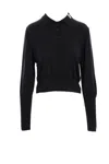 Simone Rocha Black Merino Wool & Silk Polo In Black+pearl+clear