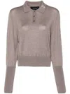 Simone Rocha Embellished Polo Sweater In Clay Pearl Clear