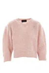 Simone Rocha Cropped Alpaca And Wool-blend Sweater In Rose+light Rose