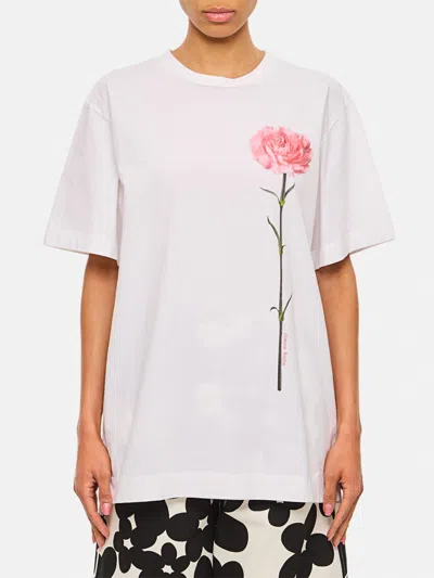 Simone Rocha Carnation Print T-shirt In White