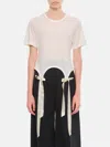 Simone Rocha Easy Ribbon-detailed Cotton T-shirt In Weiss