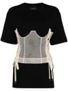 Simone Rocha Corset Panel T-shirt In Black