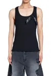 Simone Rocha Ribbon Daisy Vest In Black