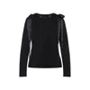 Simone Rocha Womens Black Bow-ribbon Long-sleeves Woven T-shirt In Black