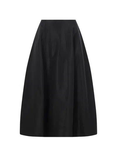 Simone Rocha Taffeta Circle Midi Skirt In Black