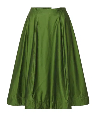 Simone Rocha Taffeta Midi Skirt In Green